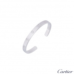 Cartier White Gold Diamond Cuff Love Bracelet Size 18 B6029918 Cartier White Gold Diamond Cuff Love Bracelet Size 18 B6029918